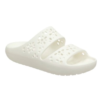 CROCS 210966-0WV CHALK CLASSIC FLORAL SANDAL