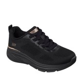 SKECHERS 117720-BBK BLACK BOBS ARCH FIT ELEVS BBK
